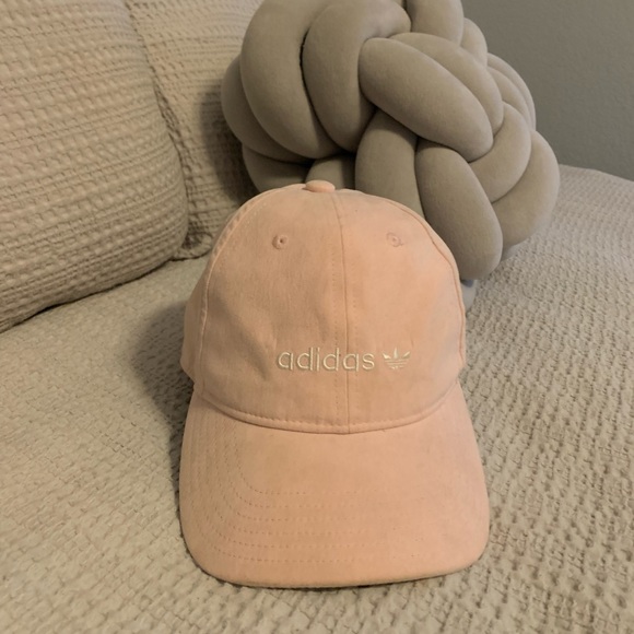 adidas Accessories - Light Pink Suede Adidas Hat